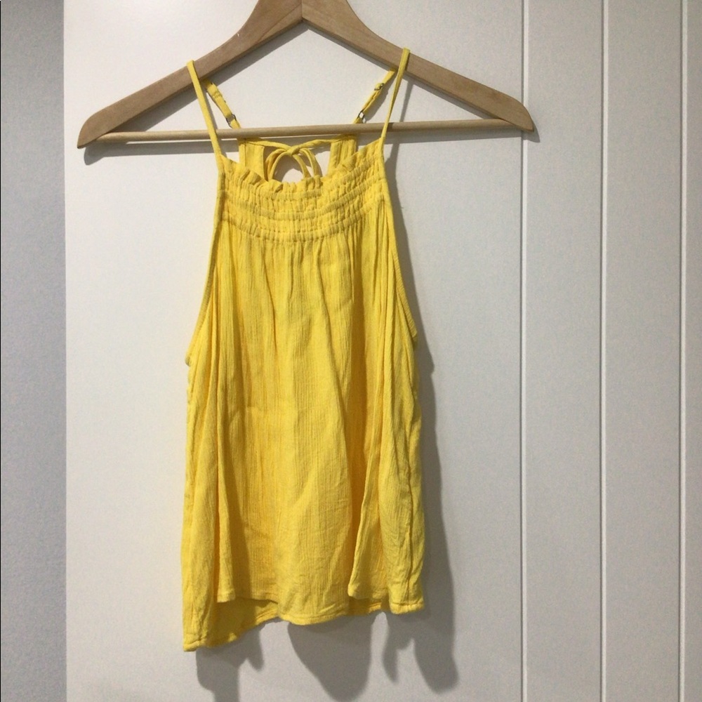 Hollister XS gold tie-in-the-back tank top